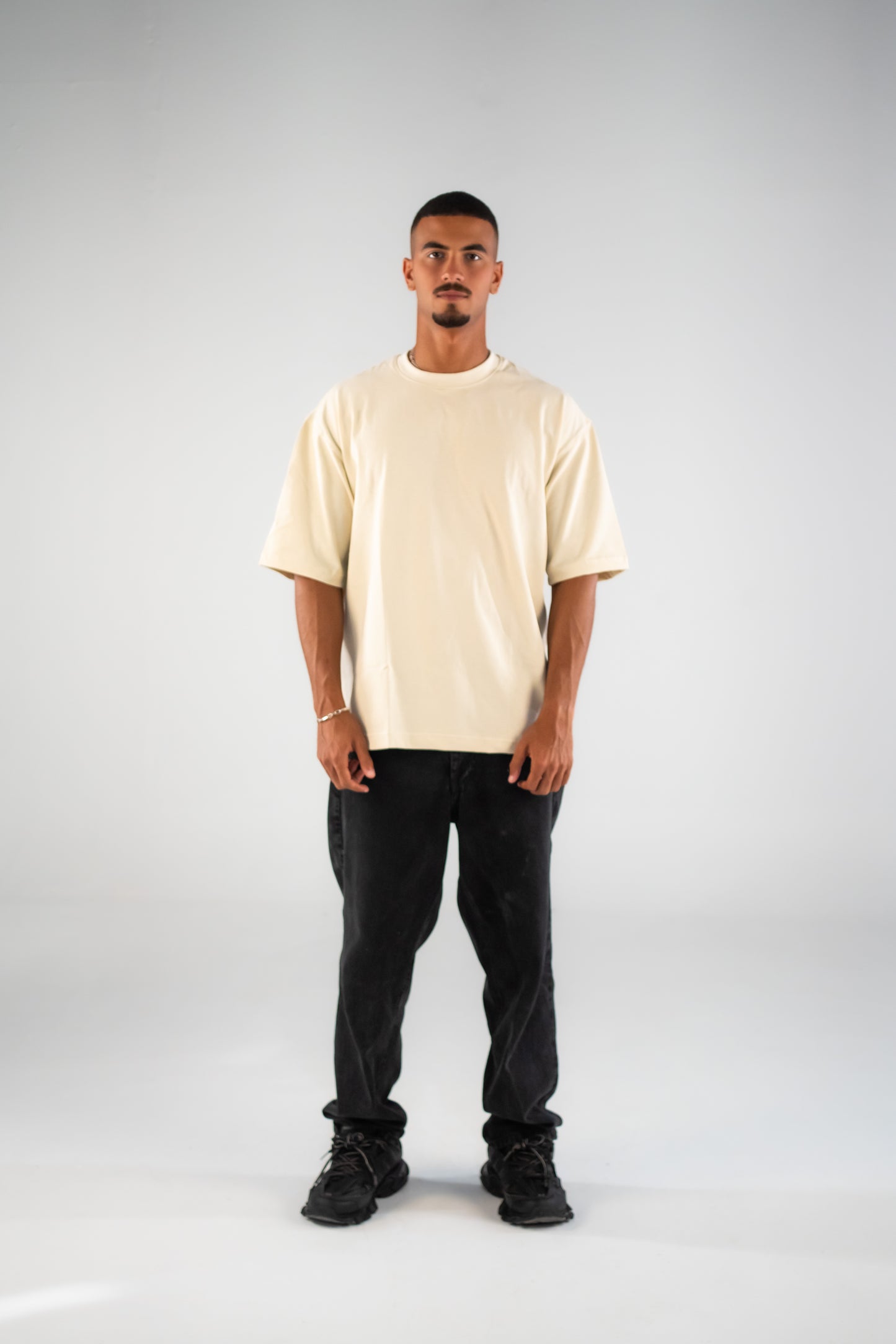 Embossed T-shirt in Beige