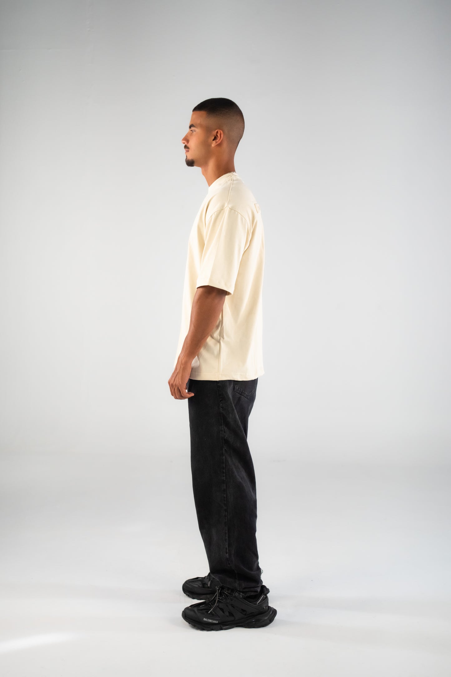 Embossed T-shirt in Beige