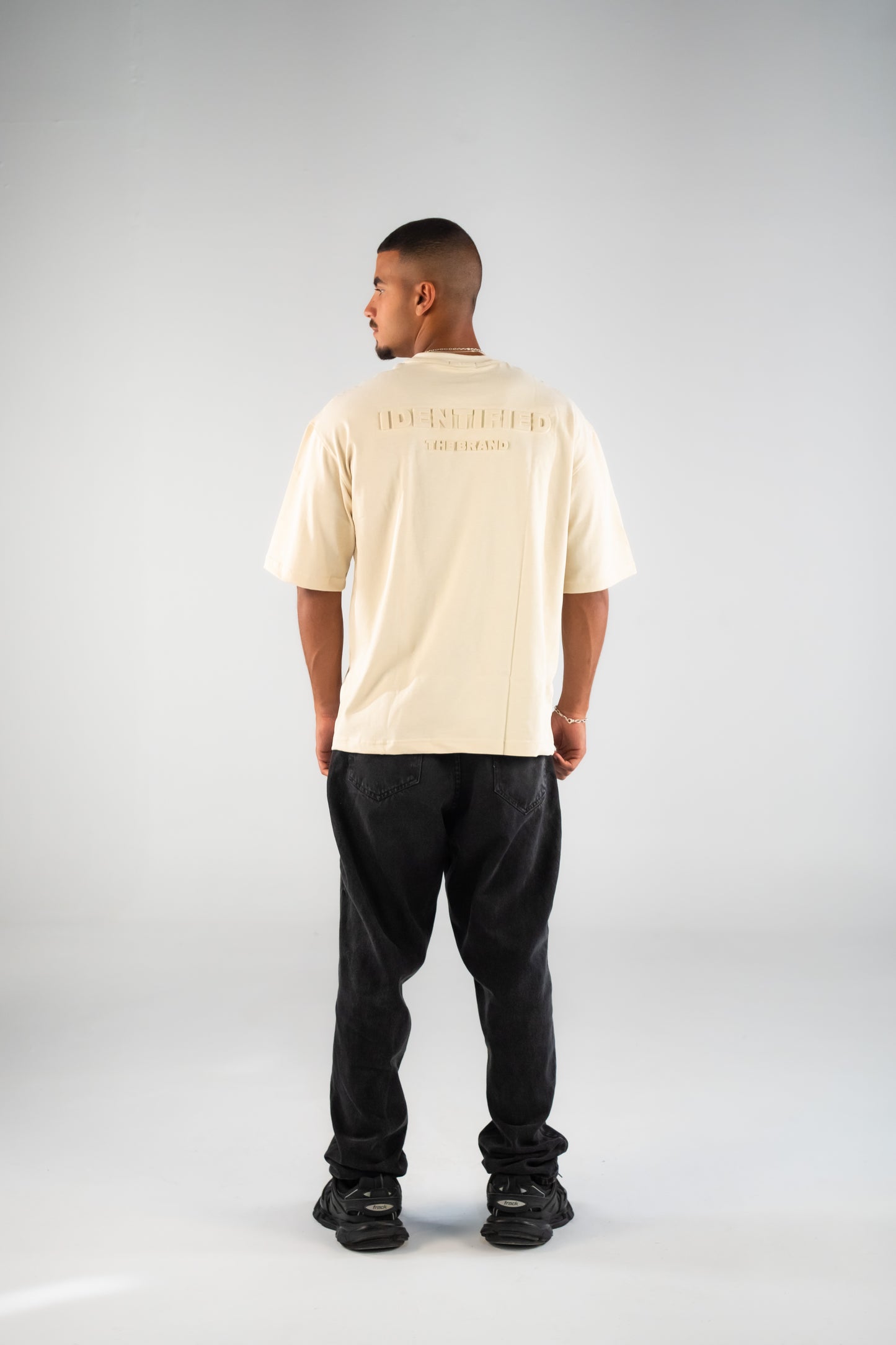 Embossed T-shirt in Beige