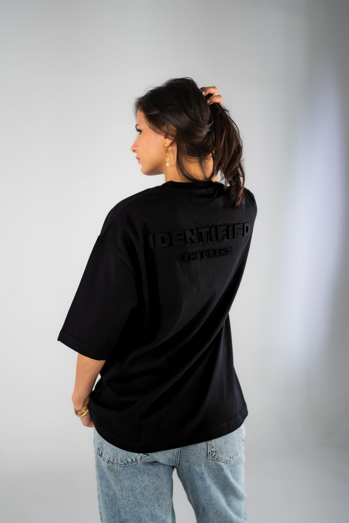 Embossed T-shirt in Black