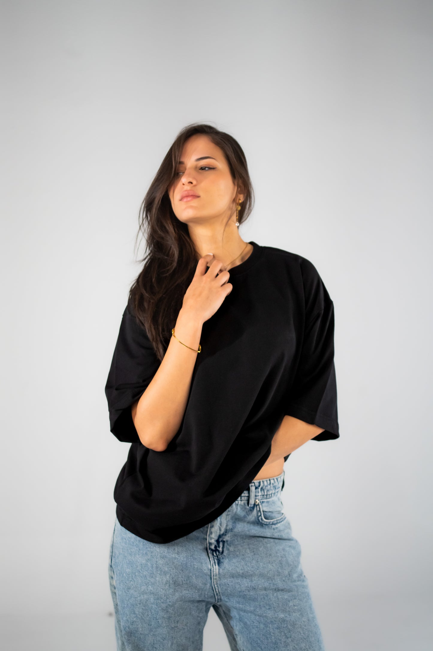 Embossed T-shirt in Black