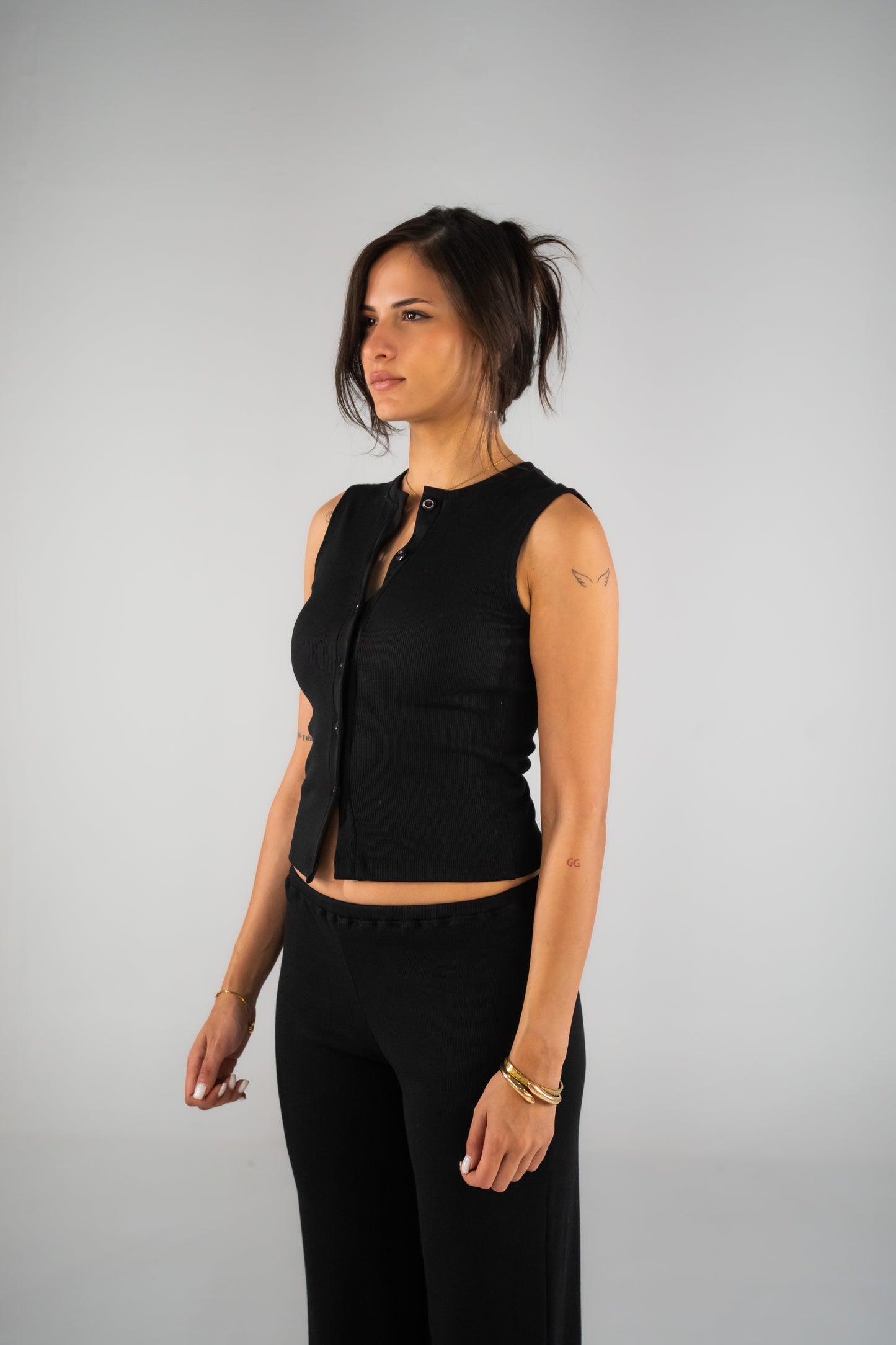 Ribbed Top in Black