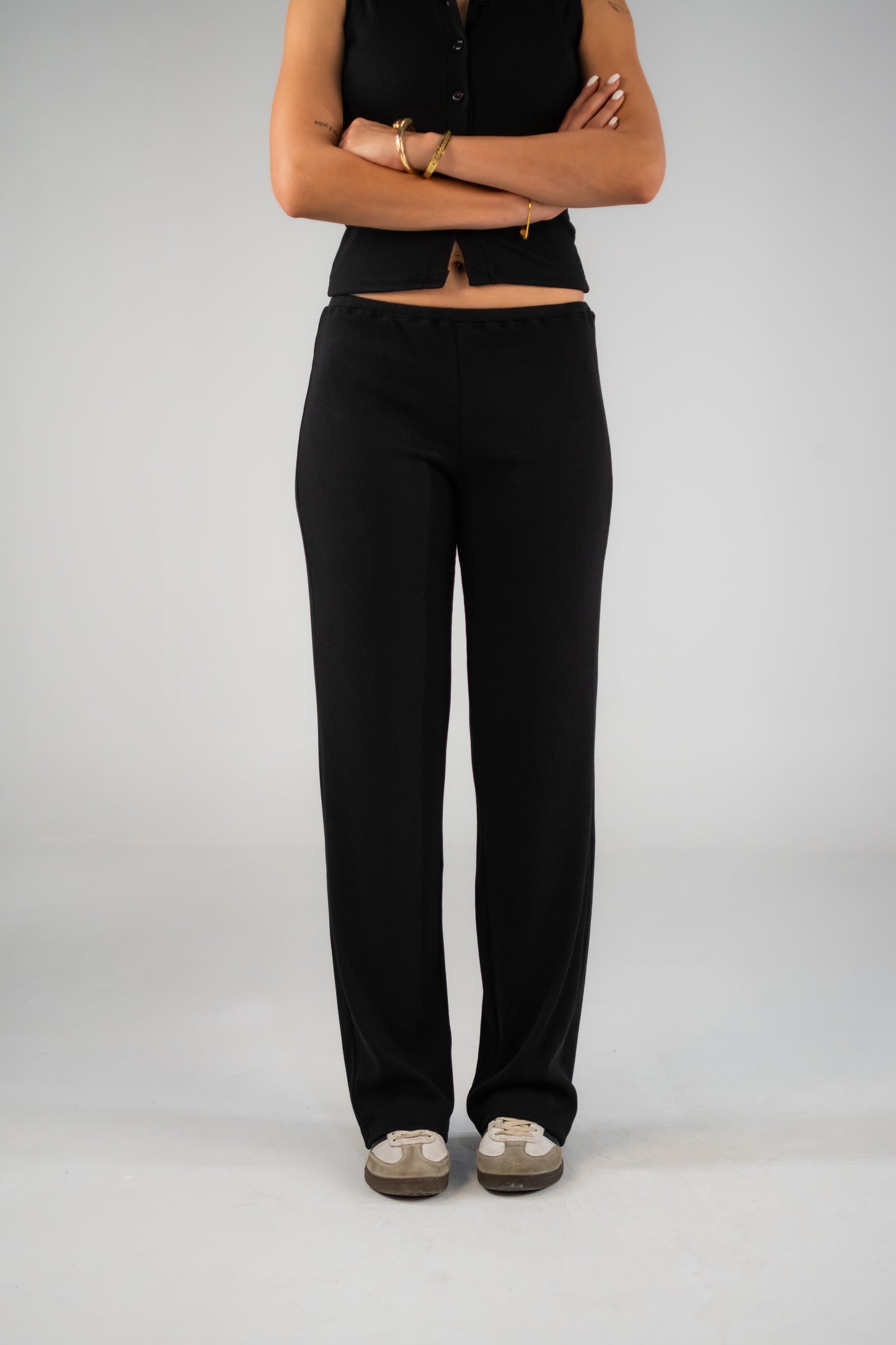 Ribbed Pants in Black