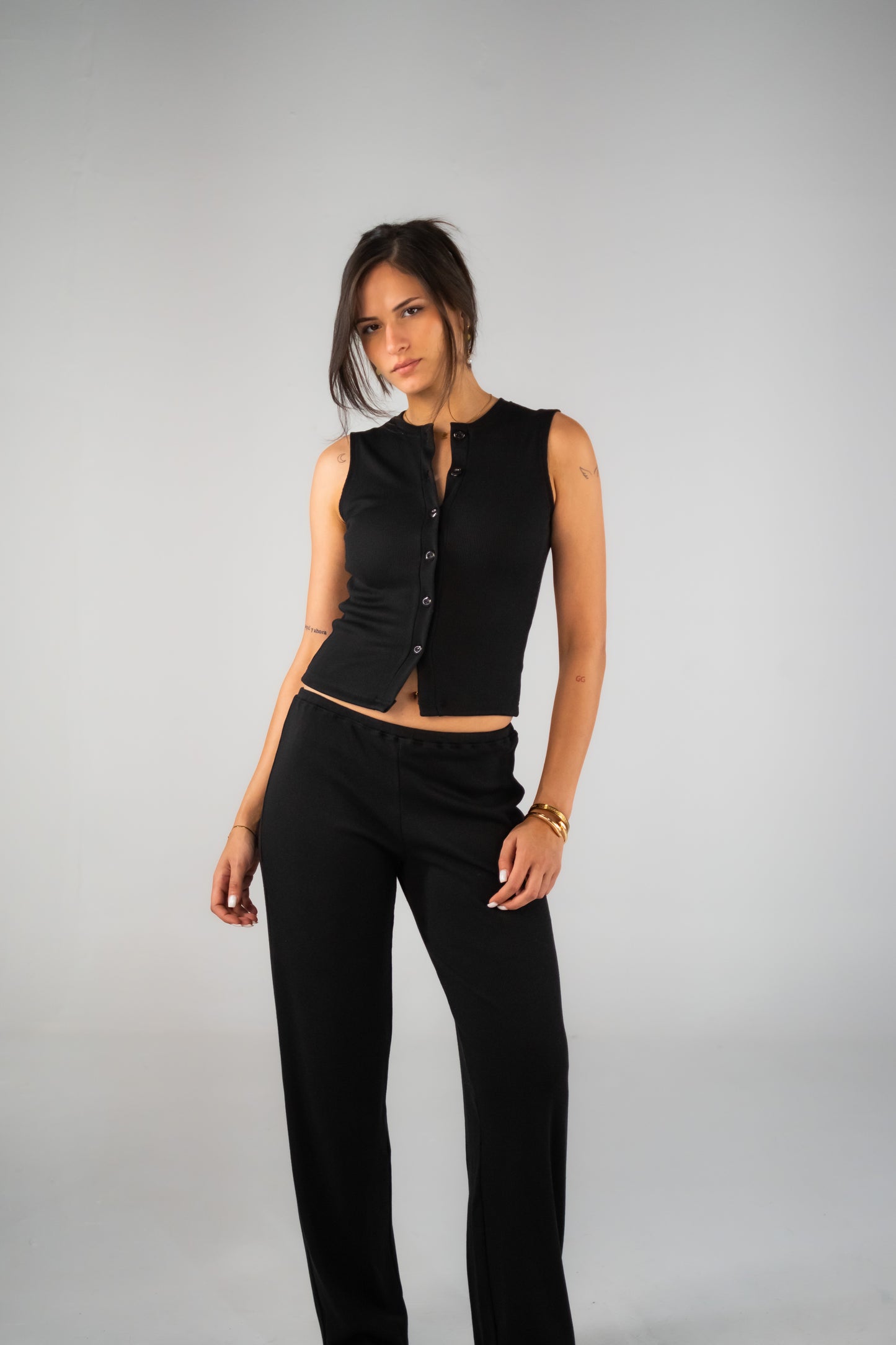 Ribbed Pants in Black