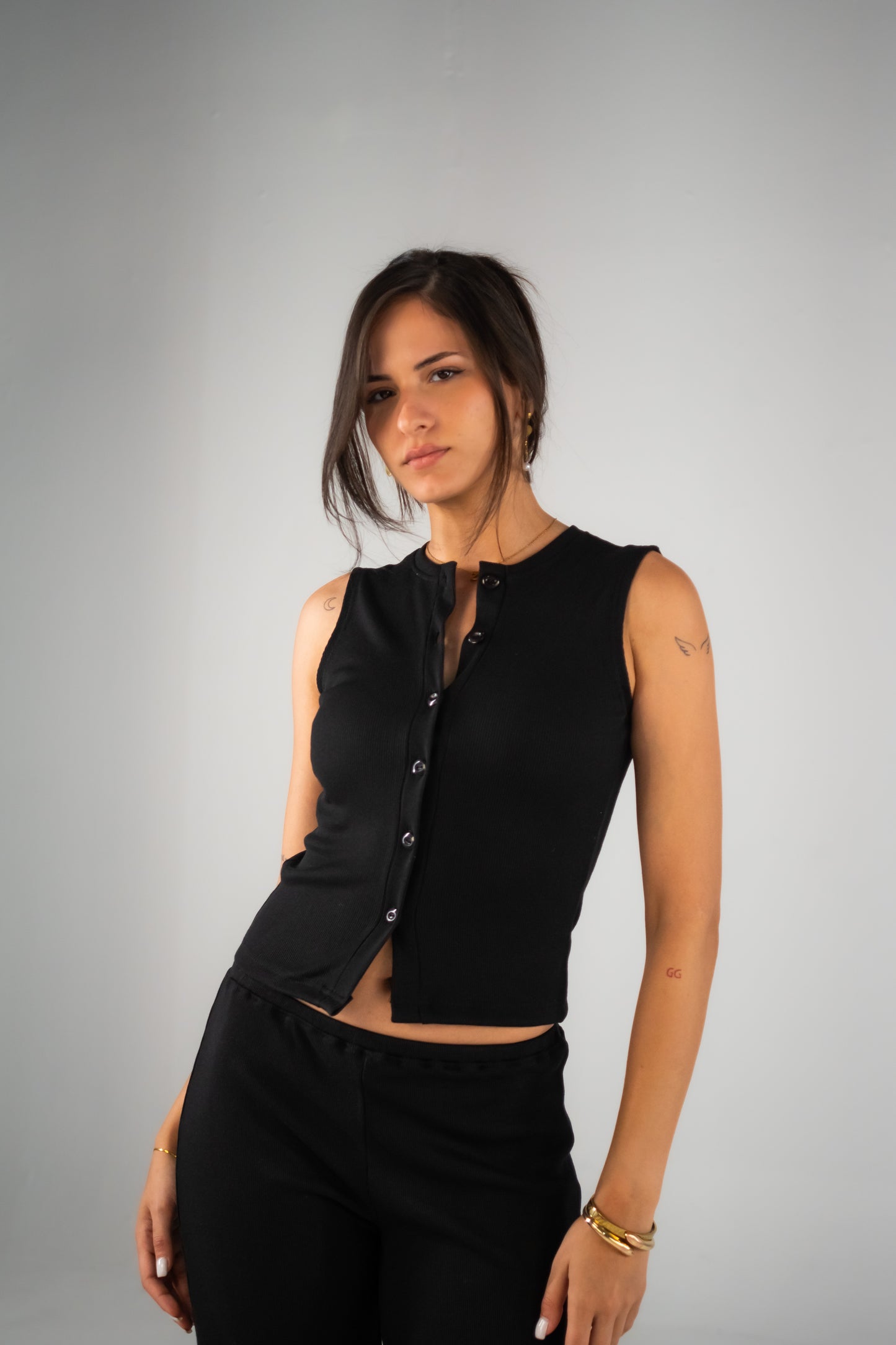 Ribbed Top in Black