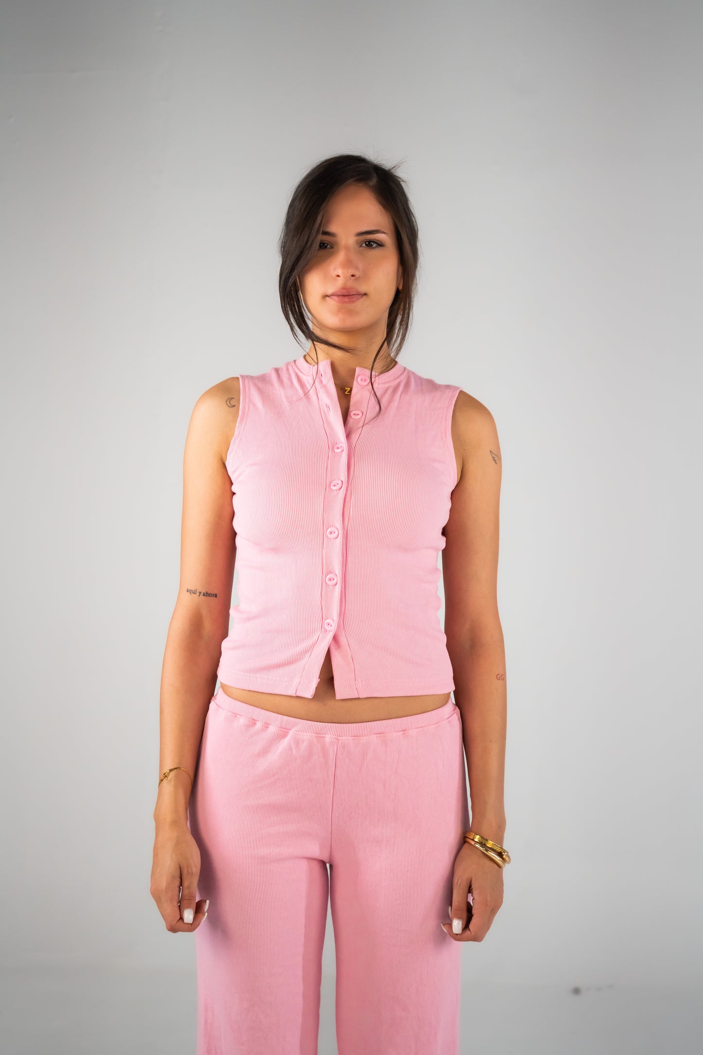 Ribbed Top in Pink
