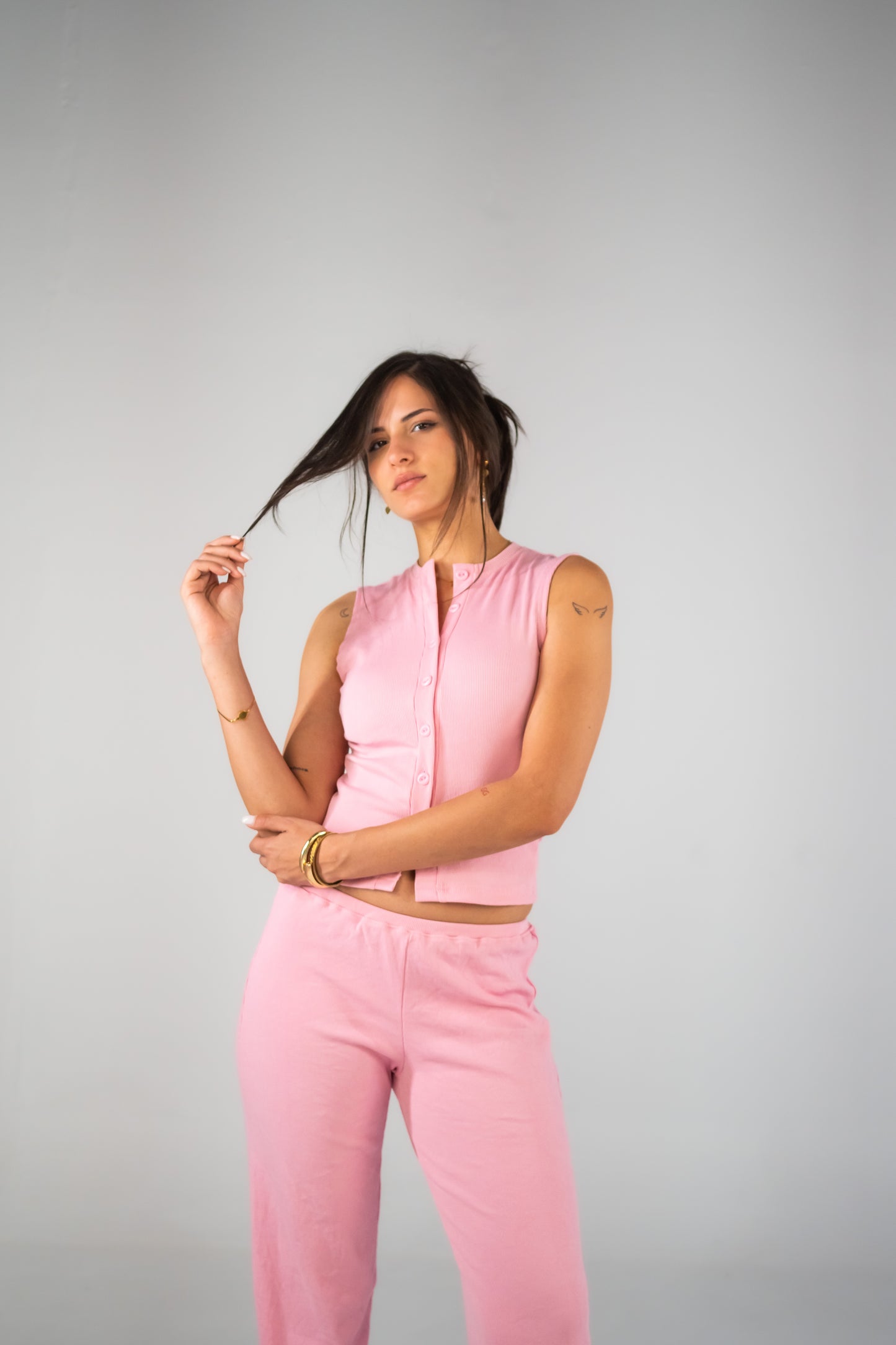 Ribbed Top in Pink