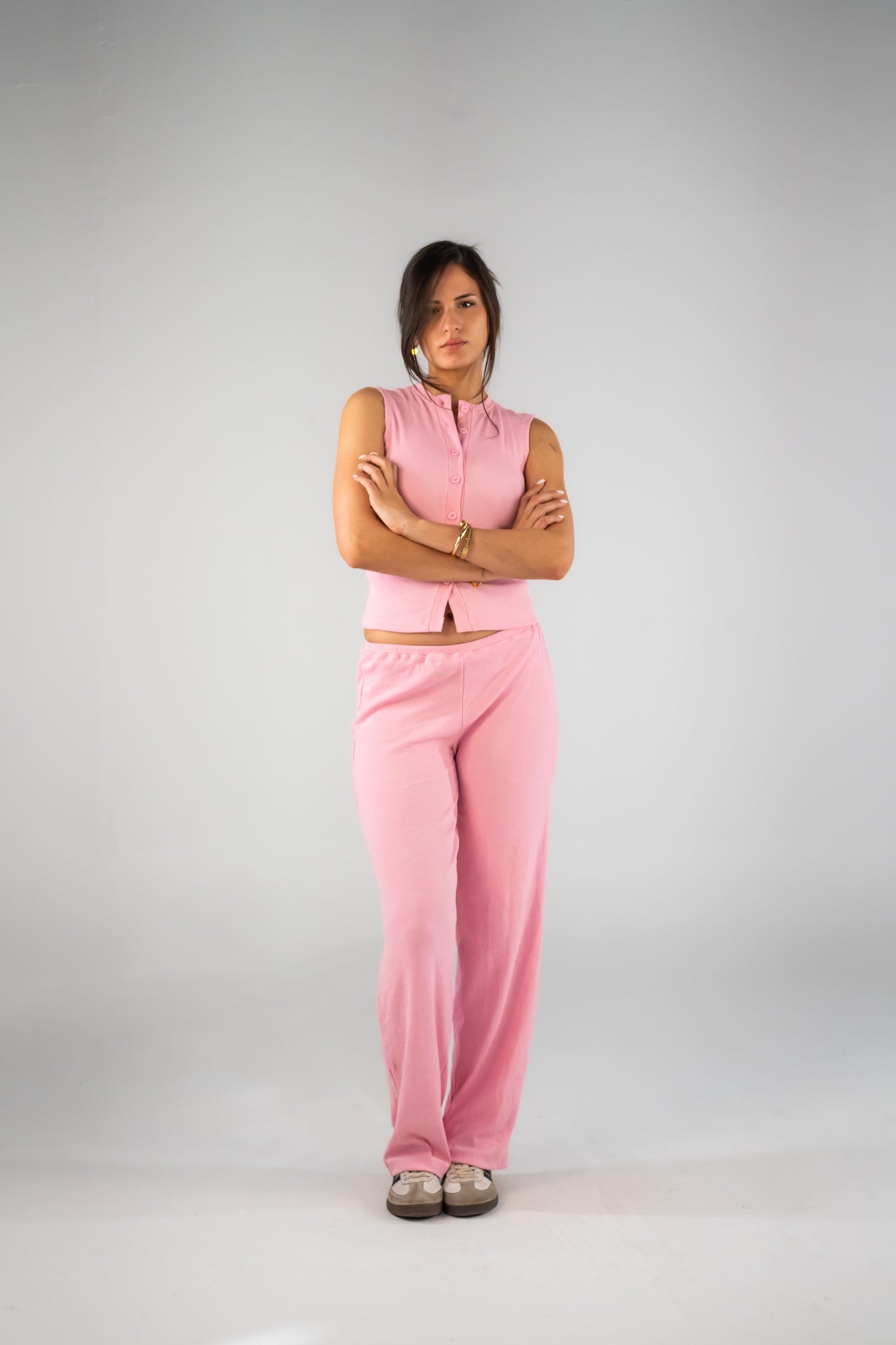 Ribbed Pants in Pink